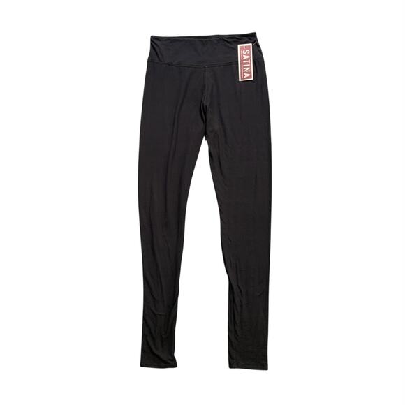 Satina Leggings Womens OS One Size Charcoal Mid Rise Wide Waistband Workout Yoga - Picture 1 of 10